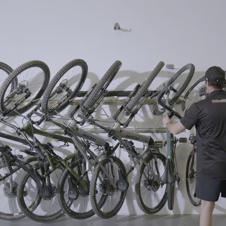 Tilt & Pivot Garage Bike Rack - Hooks
